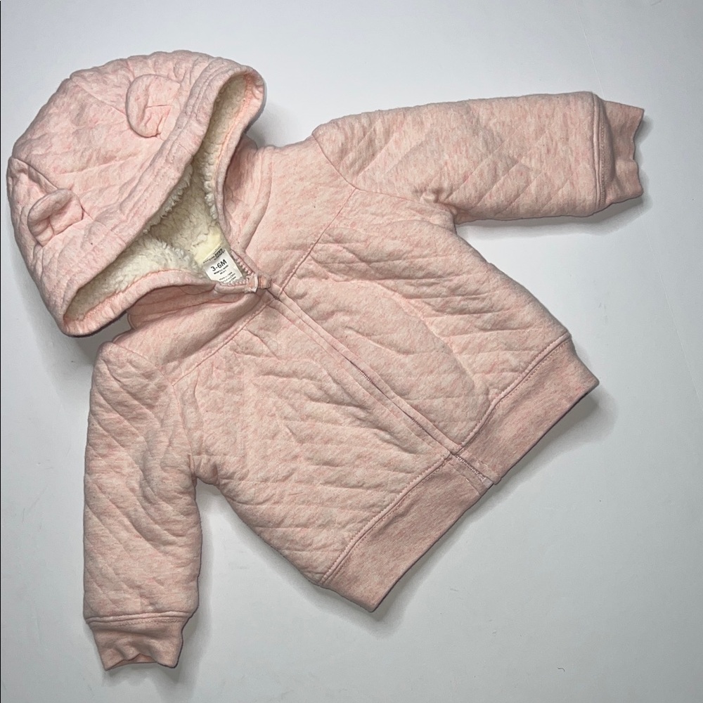 Cozy Pink Quilted Kids Hoodie - Picture 3 of 7